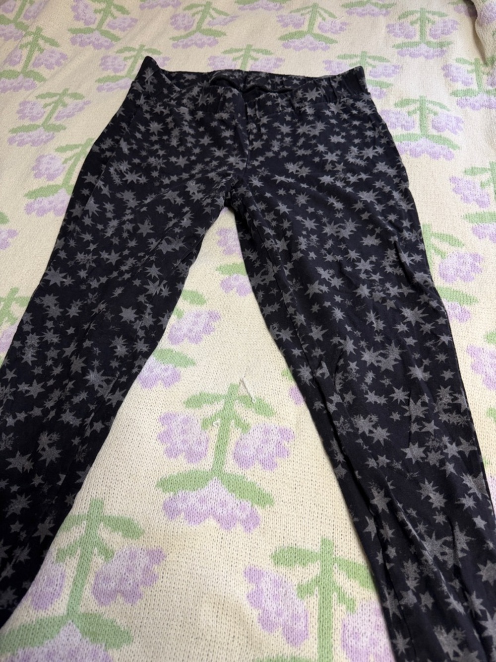 torrid Black Leggings with Gray Star Print
